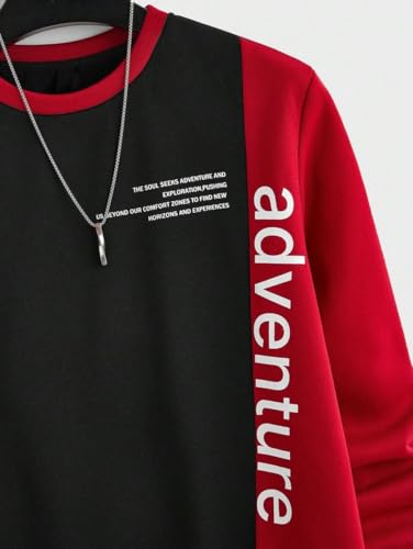 Image of Tagas Men's Colorblock Adventure Print Sweatshirt - Winterwear Round Neck Pullover | Casual Stylish Fleece Sweatshirt | Sizes S-XXL