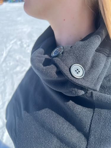 BURI Damen Poncho Schwarz | Weicher Fleece Überwurf in Einheitsgröße | Leicht, Pflegeleicht & Stilvoll | Ideal für Frühling, Herbst & laue Sommerabende | Maschinenwaschbar bei 30 °C