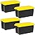 IRIS USA WeatherPro 21 Gallon Lockable Storage Bins with Lids, 4 Pack - Made in USA, Heavy Duty, Stackable Containers, Garage Organizing Tubs, Rugged Sturdy Equipment Utility Box - Black/Yellow