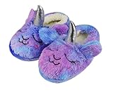 Girls Little Child Comfy Fleece Plush Slippers Cute Colorful Unicorn Size 10-11 US Purple