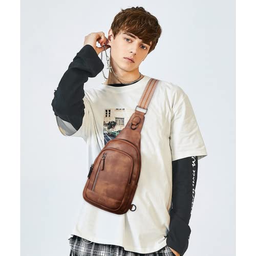 Image of CLUCI Crossbody Bags for Women Men,Leather Sling Bag Cross Body Backpack for Woman Gifts for Women Birthday Unique