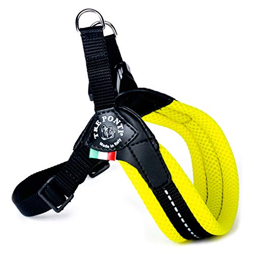 TRE PONTI Easy Fit Mesh Classic Neon Dog Harness, Size 4, Yellow