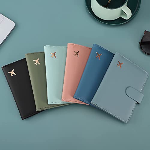 Image of Melsbrinna Premium Leather Passport Holder Covers Case, Waterproof Rfid Blocking Travel Wallet Passport Holder with Pen Holder, Cute Passport Book for Women /Men