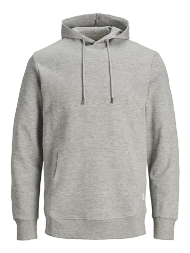 JACK & JONES Herren Jjebasic Noos Hooded Sweatshirt, Hellgrau, L EU