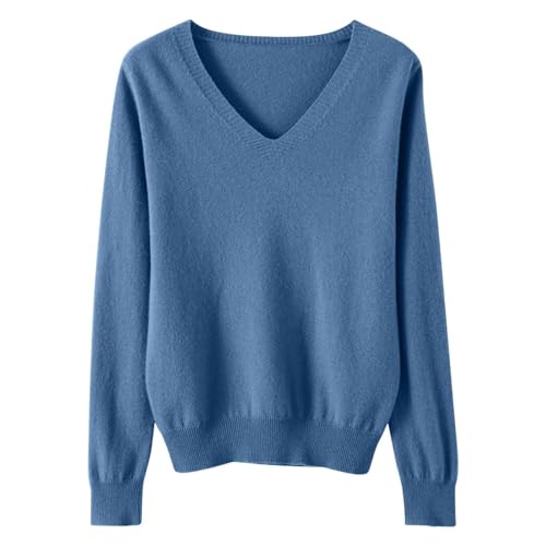Girls Lightweight Sweaters Tops Cute V Neck Soft Knit Pullovers Teens Loose Fall Winter Long Sleeve Tops