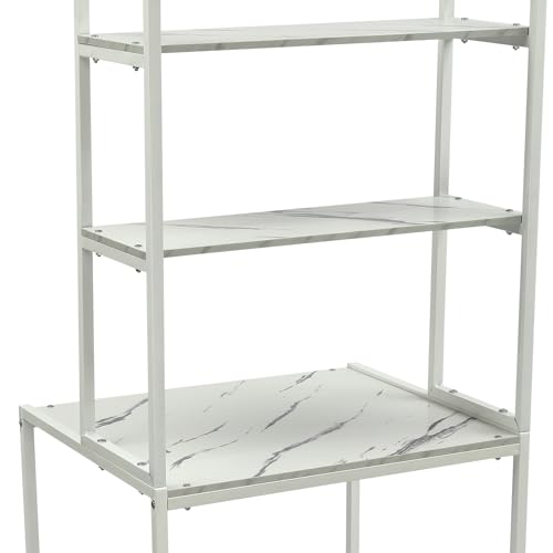 Étagère à linge chic blanc et marbre aux finitions soignées