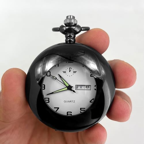 Image of BOSHIYA Smooth Quartz Pocket Watches for Men Classic Arabic Digital Luminous Dial & Day Date Pocket Watch with Chain Christmas Graduation Birthday Gifts