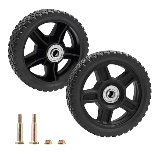 Sutmorly 6 Inch Lawn Mower Wheels kits with Bolts & Nuts - Set of 2 Push Mower Plastic Wheels Fits Craftsman Mower Generator Garden Tiller Most Standard Lawn Mowers (61.75)