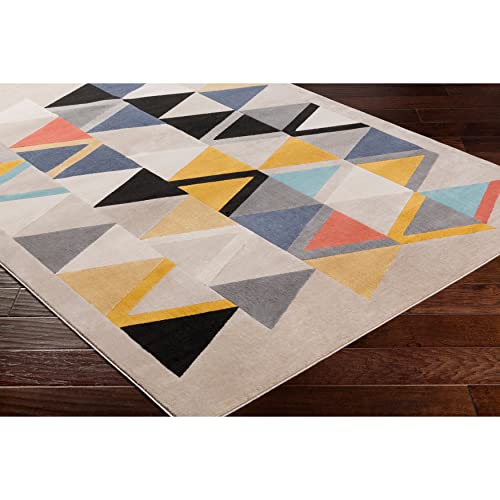 Image of Modern Handmade Woolen Carpet for Living Room Bedroom and Hall Size 5 x 8 Feet Color Multi