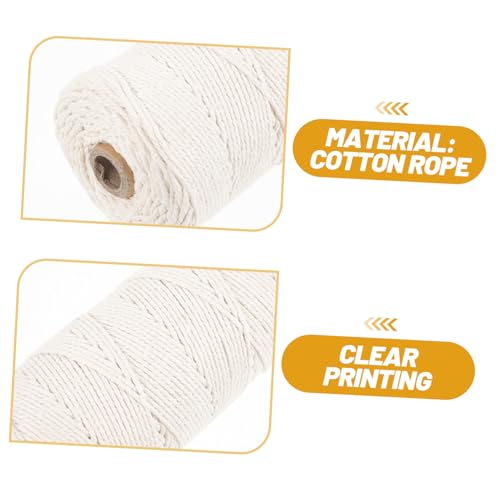 Cuerda de algodón de macramé flexible de 3mm beige para manualidades y tapices 5