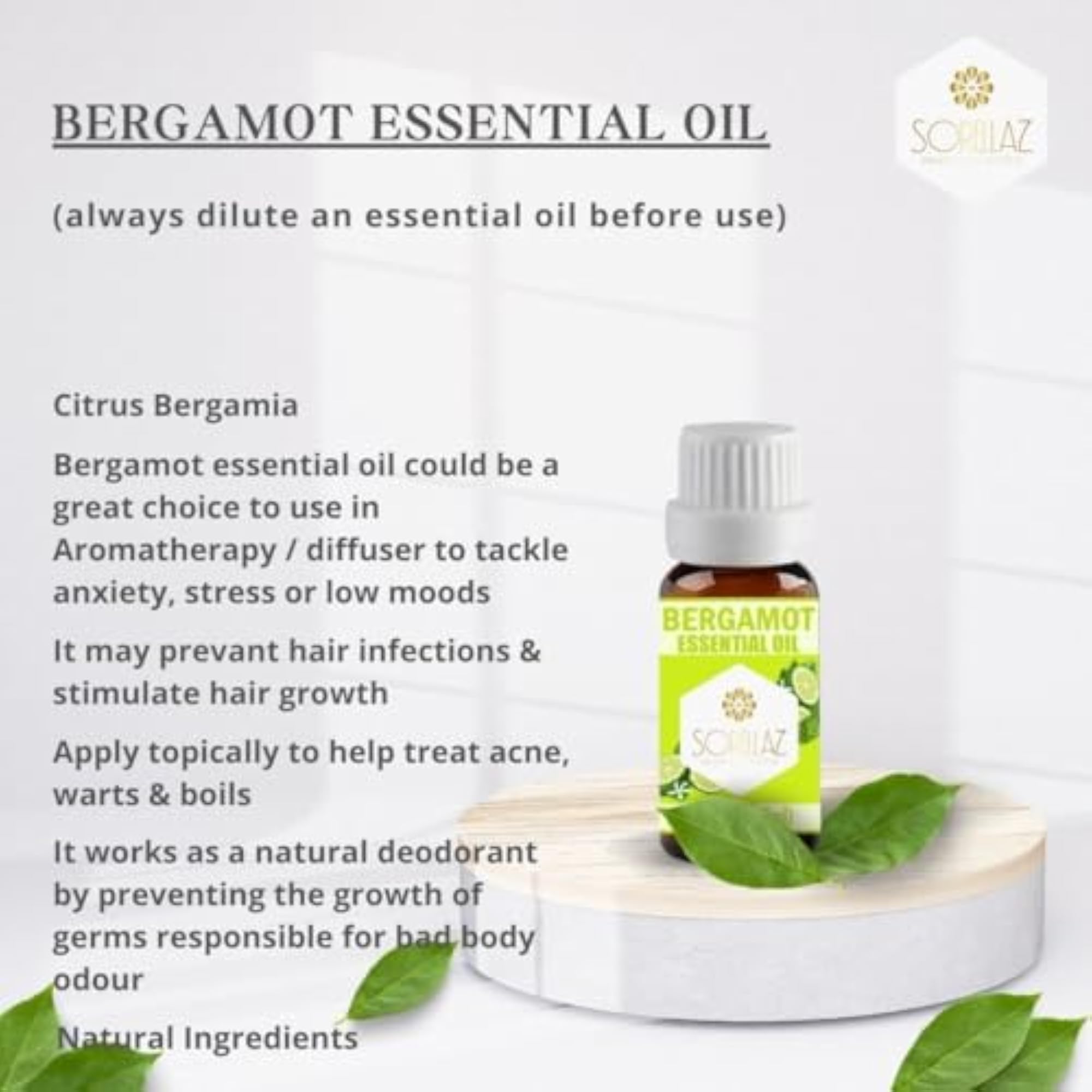 Natural Citrus Bergamia Essential Oil, 75ml