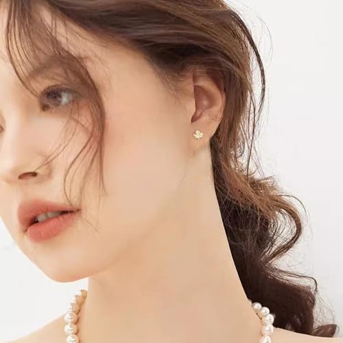 20g Cute Maple Leaf Stud Earrings 925 Sterling Silver Screw Black for Women Leaves Tiny Cartilage Statement Earring Prom Wedding Bridal Autumn Piercing Body Jewelry Gift Fall Thanksgiving Xmas3