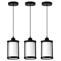 Osimir Black Pendant Lights Kitchen Island 3 Pack, Modern Kitchen Pendant Lighting Over Island with Milk Glass, Farmhouse Mini Hanging Light for Sink Dining Room, OS-3014-3PBK