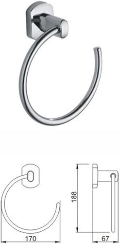 Miniatura 8 de Elegante toallero de mano trapezoidal en negro mate montado en la pared, anillo de toalla de acero inoxidable para decoración moderna de baño