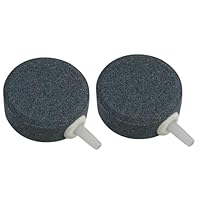 Fllyvly Luftstein für Aquarium, 4 cm Ausströmersteine, Sauerstoff Diffusor Blasen, Hochwertiger Aquarium Luftausströmer für Luftpumpen, Aquarien, Eimer, kleine Teiche, 2 Stück Set sprudelstein