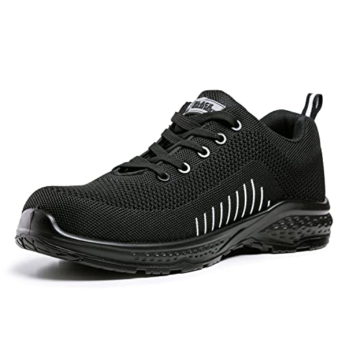 Aero Stride Mens Safety Trainers | Steel Toe Cap | Lightweight Non-Slip Shoes - Black Hammer