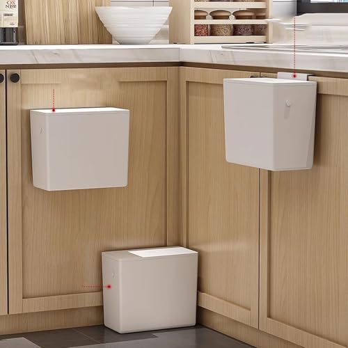 Caneca de basura de pared 6L con tapa para baño miniatura 3