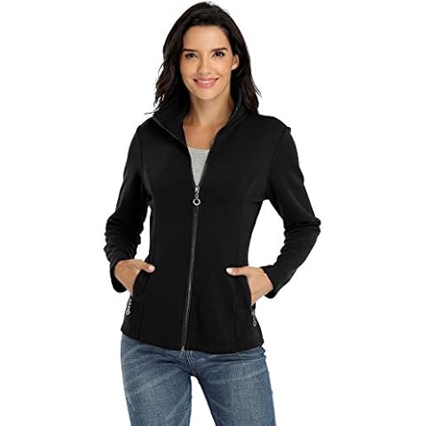 Anienaya Women's Stand Collar Lightweight Jacket Cotton Jackets Warm Slim Fit Casual Zip up Outerwear Coat Cover