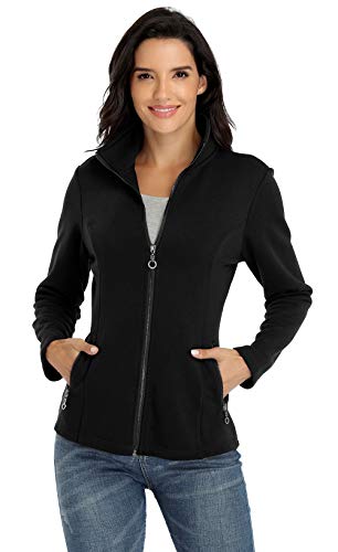 Anienaya Women s Stand Collar Jacket Casual Lightweight Zip up Coat Black