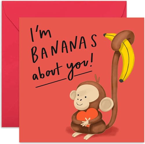 Old English Co. Bananas About You Monkey Anniversary Card -