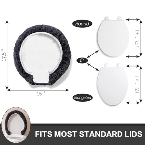 Image of Microfiber Toilet Lid Cover, 17.5 inchx15 inch Fits Round Oblong and Elongated