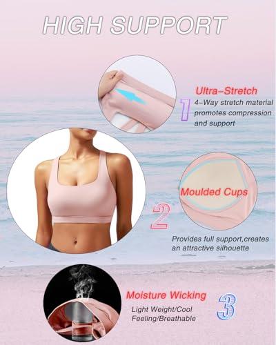 Image of RUNNING GIRL Sports Bras for Women, Molded Cup High Impact Sports Bra Workout Bras for Women High Support Racerback