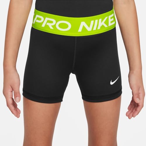 Image of Nike Girls' Pro Shorts (Little Big Kid), Black /Volt /White