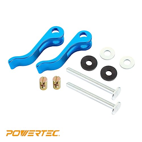 Image of POWERTEC 2PK, 5 /16 inch-18 Cam Clamp, Lever Clamp w / 3 inch T Track Bolts, T Track clamp for Drill Press, Router Table, Work Bench, CNC Machine, Miter Saw, T Track Accessories for woodworking (71165)