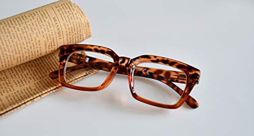 Image of Eyekepper 4 Pack Ladies Reading Glasses - Oversized Square Design Readers for Women Tortoise +4.00