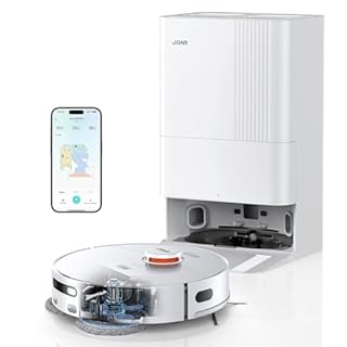 JONR T5 Pro Saugroboter mit Wischfunktion, 8150Pa Saugkraft (verbessert von T5 Lite) mit Heißlufttrocknung, Anti-Verfilzungs-Seitenbürste, Hindernisvermeidung, LiDAR-Navigation, All-in-One Dockund