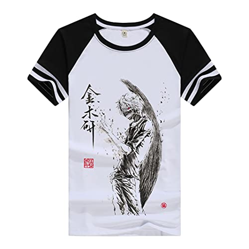 XINSHUN Tokyo Ghoul Shirt Printed Shirt Fashion Raglan Short Sleeve Modal Shirt Anime Shirts Summer Anime T-Shirt Athletic Shirt Modal Tee Shirt Top (Raglan,S)