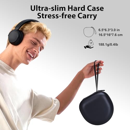 Image of Headphone Case Compatible with JBL /Beats /BERIBES /Jlab /Picun /TOZO /KVIDIO /Soundcore Anker /Skullcandy Noise Cancelling Over-Ear Headphones, Pearl Black