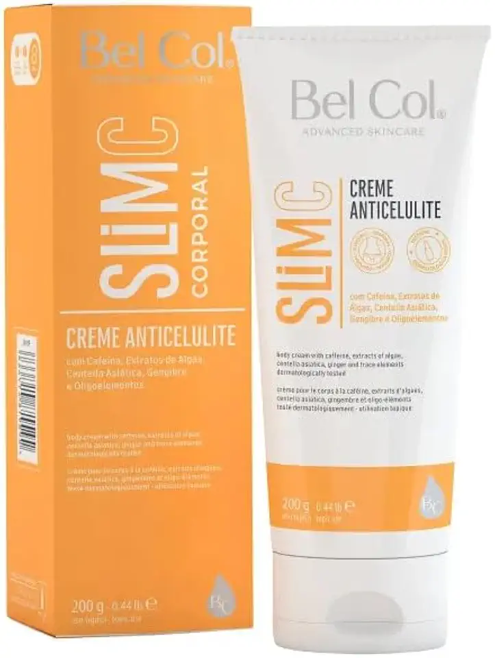 Bel Col SlimC Creme Anticelulite Corporal, com Cafeína, Estimula Circulação, 200g