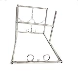 Soarvlorfy Großes Vollständig Einstellbares Edelstahl-Käfig-Fixierungsset mit Handschellen, Fußfesseln und Kragen - BDSM Bondage-Bestrafungsgerät Sexspielzeug für Paare,Silber,Männer