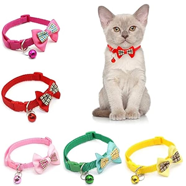 MGWYE Candy Color Regolabile Bow Tie Bell Bowknot Vendita Collare Collo Cravatta Cucciolo di cucciolo gattino Accessori per animali domestici (Color : A, Size : One size)