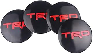 FKJLUN 4pcs Compatible with TRD Racing 56.5mm TRD Sticker Wheel Center Hub Caps Wheel Dust-Proof Emblem Covers Label Auto Accessories Car Styling(Red)