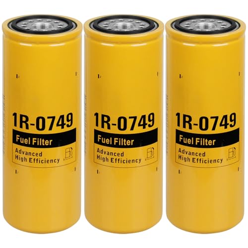 1R-0749 3PCS Fuel Filter Fits For Diesel Engines C-10/12/13/15/16 Fits For Caterpillar CAT Excavator 330D 336D 3000 3176 3176B 3176C 3196 XQ350 XQ375 XQ425 XQ500 XQP500 Replace 1R1712 1R0762 FF5473