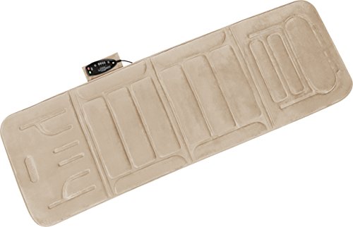 Relaxzen 10-Motor Massage Plush Mat with Heat and Extra Foam, Beige