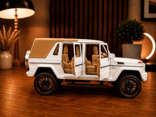 Image of Thywill Solutions Mercedes AMG G63 G-Wagon RC Car for Kids | 1:32 Scale 4WD Remote Control Off-Road Toy Car with Rechargeable Battery | Openable Doors & Light (White)