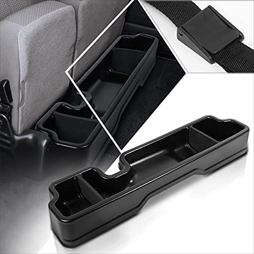 PM PERFORMOTOR Car Rear Under Seat Storage Box Organizer Case Compatible with 04-08 Ford F150 Super Crew Cab Pickup (Black)