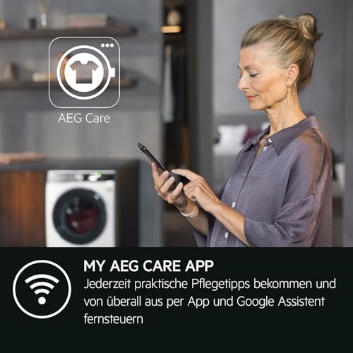 AEG Waschmaschine, Serie 7000 ProSteam: Auffrischfunktion mit Dampf statt Waschen, 10 kg, Leise, Mengenautomatik, A-40%, Energieeffizient, Wasserstopp, 1600 U/min, LR7EW75400