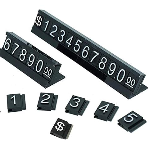 SunnyZoo Price Tag Adjustable Counter Stand Label Metal Sale Price Display Stand 16 Sets (Black) Cover