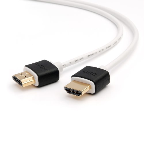 CPO 1M HDMI Slimline/Flexible Cable, V1.4, Gold Plated - White