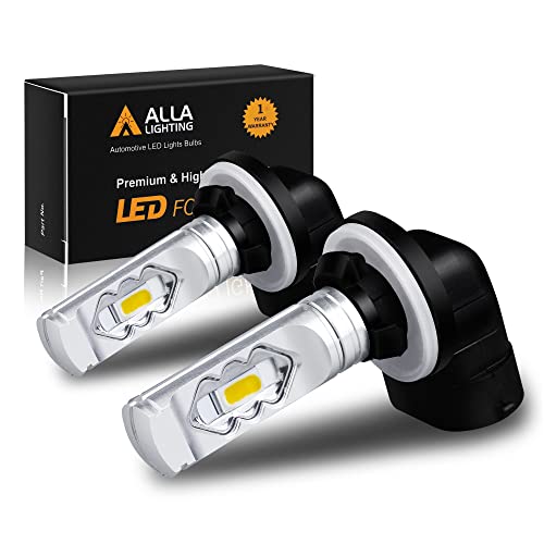 Alla Lighting 3800lm 889 881 LED Fog Light Bulbs Super Bright, 3000K Amber Yellow ETI 56-SMD 898 886 894 H27 Replacement