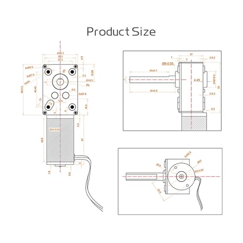 Moteur courant continu 12V résistant vis sans fin pour bloquer porte
