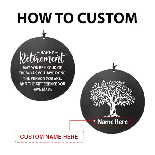 Image of Personalized Retirement Wind Chimes for Outside, 36 inch Happy Retirement Gift for Women, Men, Coworker, Colleague, Boss, Teacher, Nurse, Friend, Going Away Garden Patio Decor
