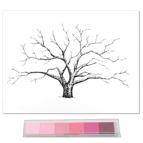 Marsrut Libro de invitados grande con huellas dactilares para boda, árbol familiar, 30,5 x 40,6 cm, pintura en lienzo, decoración del hogar, decoración creativa de globos para fiestas, con