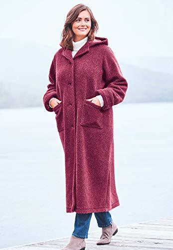 Woman Within Plus Size Long Hooded Berber Fleece Coat3
