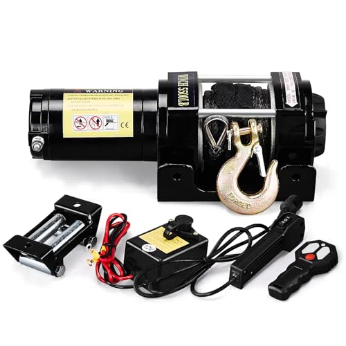 AutoForever 5500lb Electric Winch with Synthetic Rope 12V DC