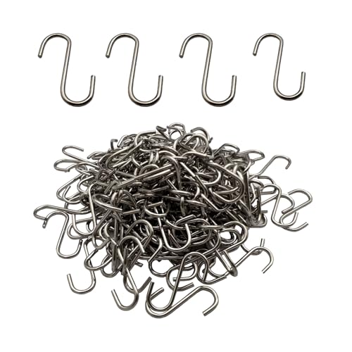 IDEALSV 200 Pcs Stainless Steel Small S Shaped Hooks, Mini S Hooks 0.8 Inch DIY Christmas Ornament Jewelry Hanging Holder